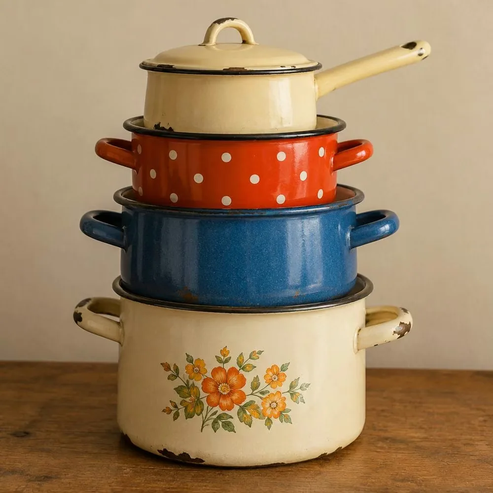 Emaille-Kochtopf-Set